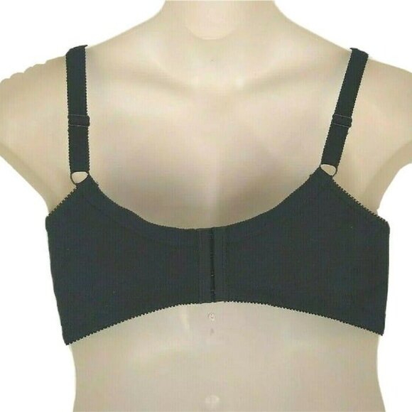 Comfort Choice Womens Cotton Wireless Bra Back Closure Plus Size 54B Black - Picture 6 of 7